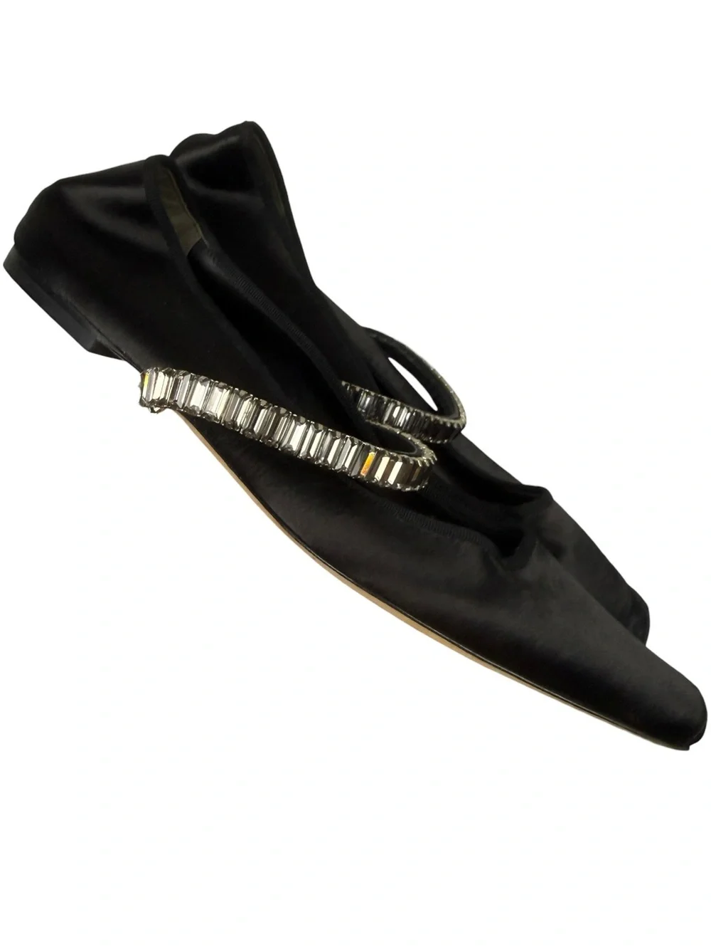Tory Burch Crystal Mary Jane Strap Satin Ballet Flats